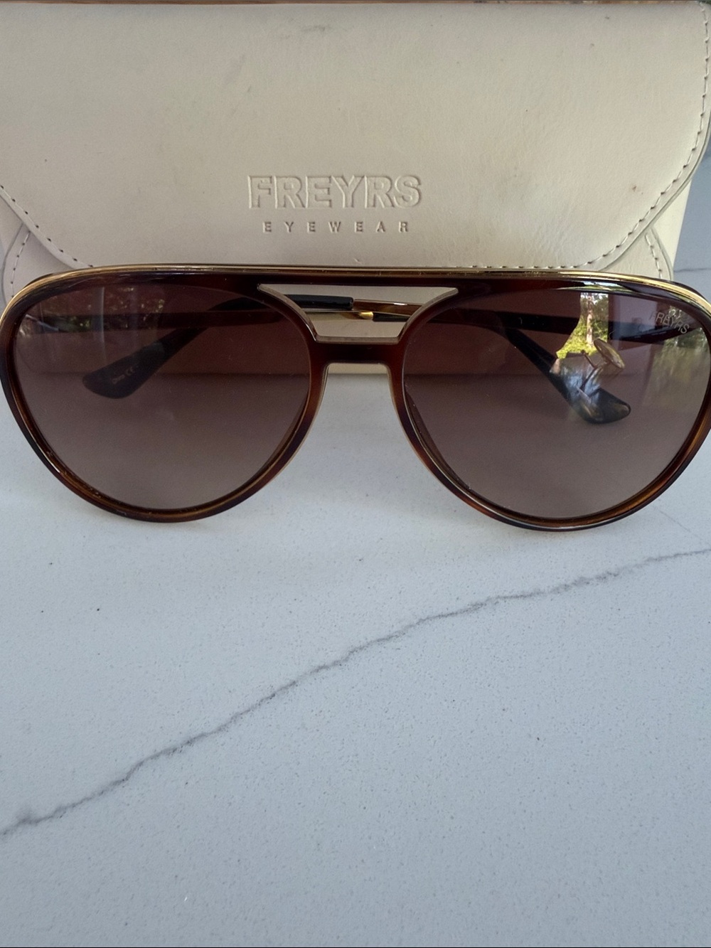 FREYRS Brown Aviator Sunglasses for Women
